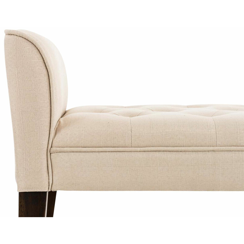 Stilfuld lænestol med tuftet stofbetræk gummitræben 108 cm bred