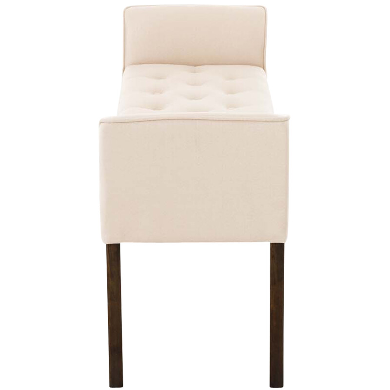 Stilfuld lænestol med tuftet stofbetræk gummitræben 108 cm bred