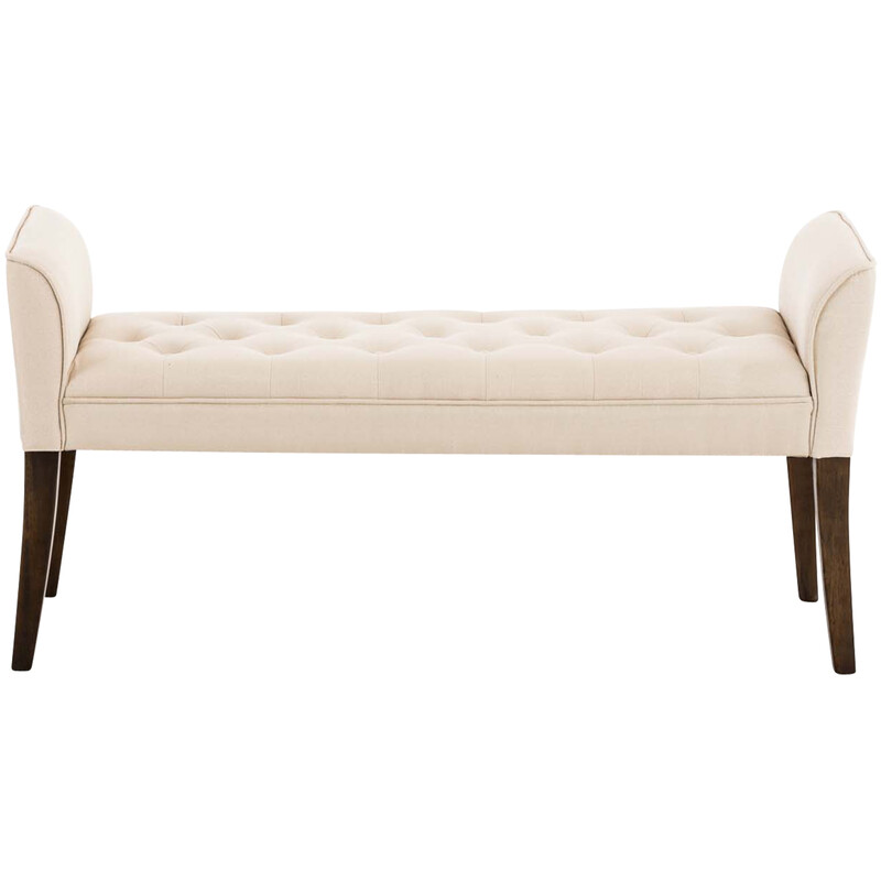 Stilfuld lænestol med tuftet stofbetræk gummitræben 108 cm bred