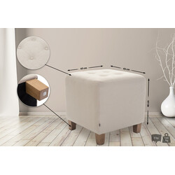 Moderne alsidig siddepuff med fodstøtte 45 cm polyester