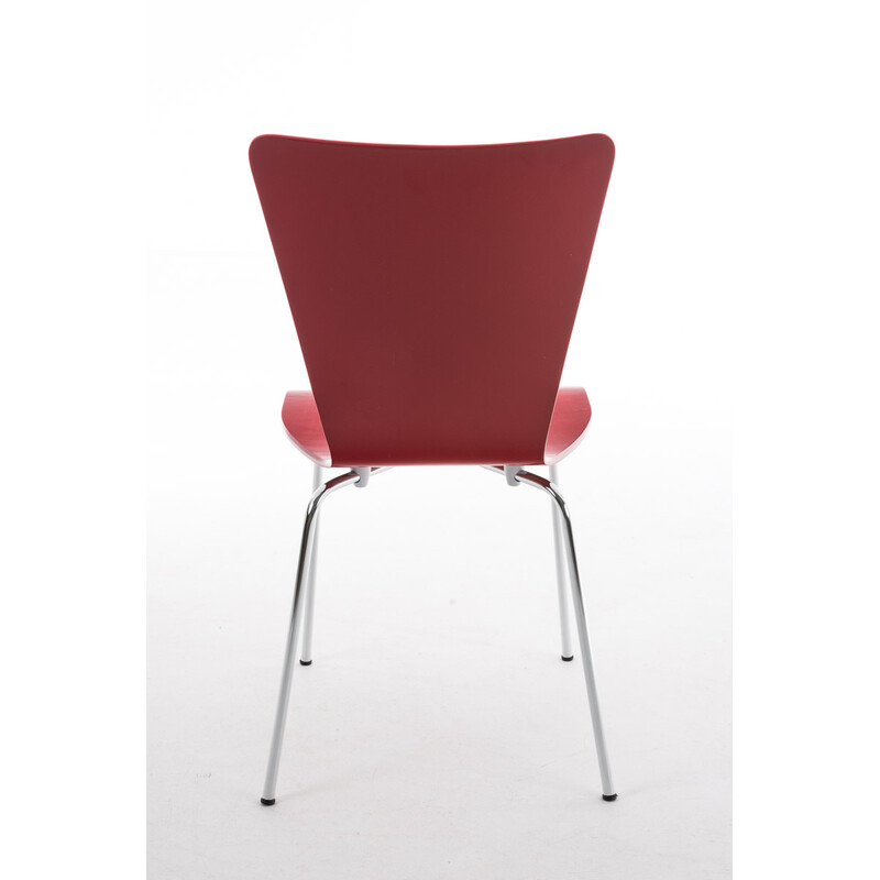 2 stk ergonomisk stabelbar besøgsstol Aaron med træsæde krom