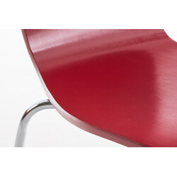 2 stk ergonomisk stabelbar besøgsstol Aaron med træsæde krom