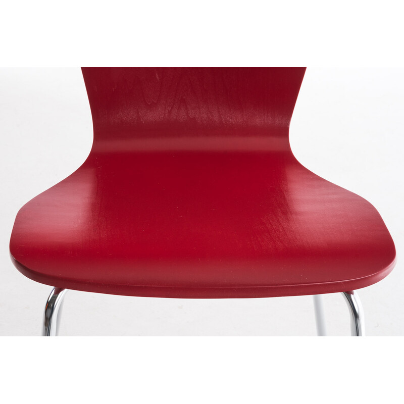 2 stk ergonomisk stabelbar besøgsstol Aaron med træsæde krom