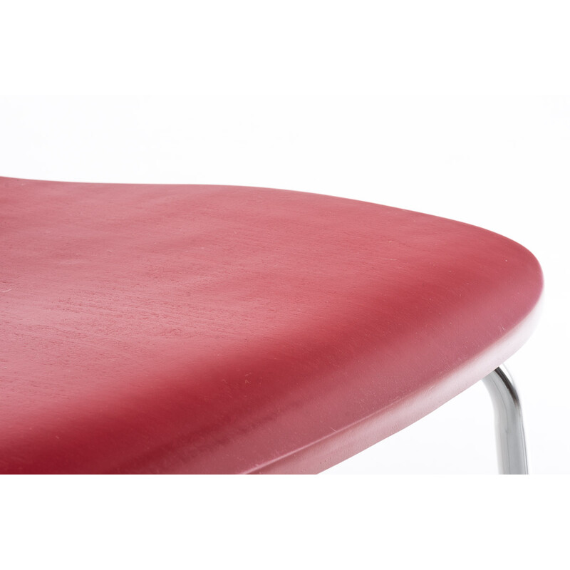 2 stk ergonomisk stabelbar besøgsstol Aaron med træsæde krom