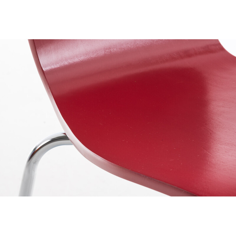 Stabelbar besøgsstol Aaron 4 stk kromet metalramme ergonomisk sæde