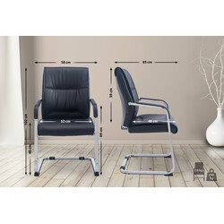 XL besøgsstol i kunstlæder med metalramme til kontor og venteområde