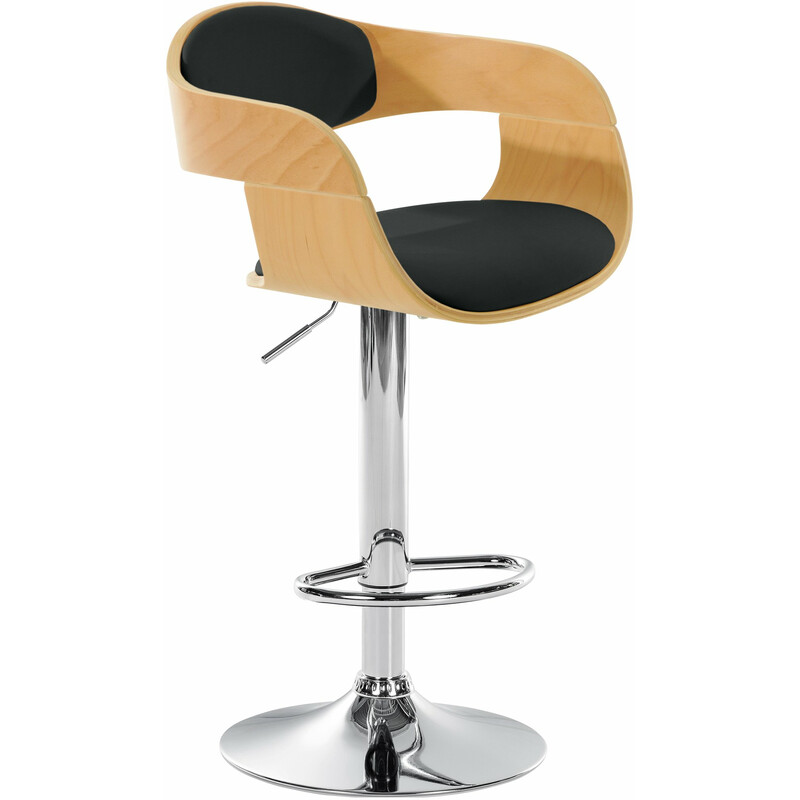 Kingston barstol justerbar højde 360 grader drejende med kunstlæder og fodstøtte