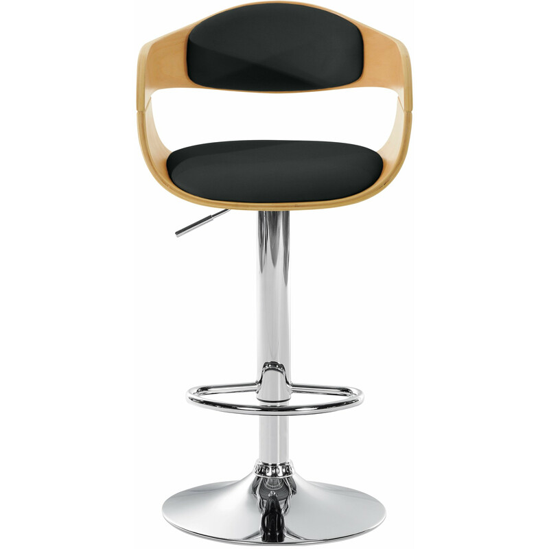 Kingston barstol justerbar højde 360 grader drejende med kunstlæder og fodstøtte