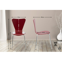 Calisto konferencestole sæt 4 stk med træsidde og kromramme