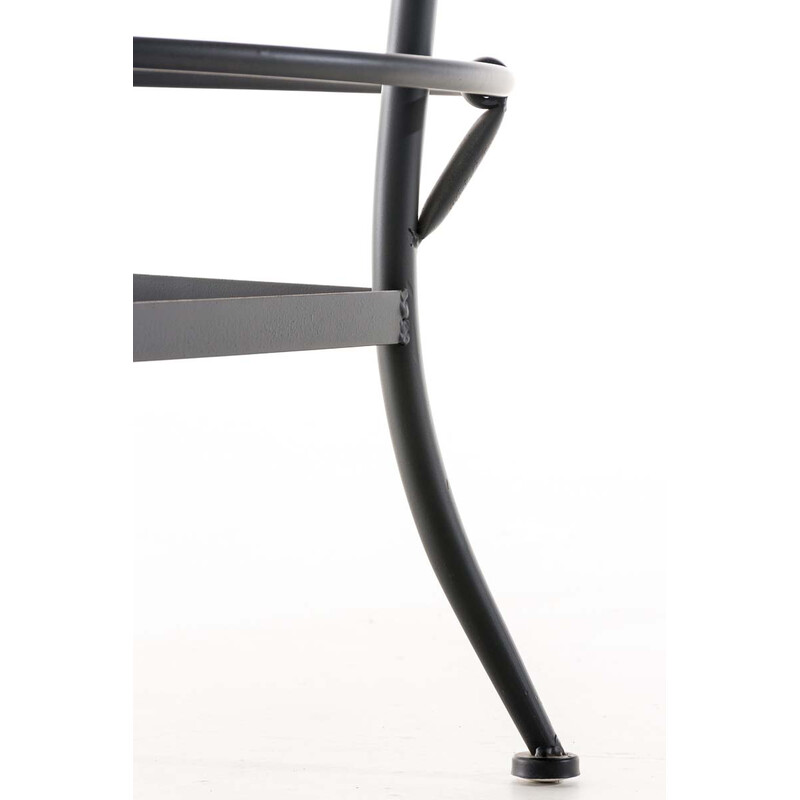 Industriel justerbar barstol med træsidde metalramme og rund fodstøtte