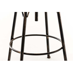 Beam justerbar roterende barstol i industrielt design med træsidde