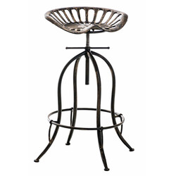 Rustik industrielt metal barstol med justerbar højde og fodstøtte