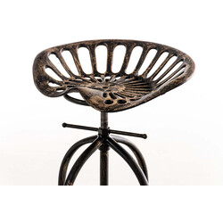 Rustik industrielt metal barstol med justerbar højde og fodstøtte