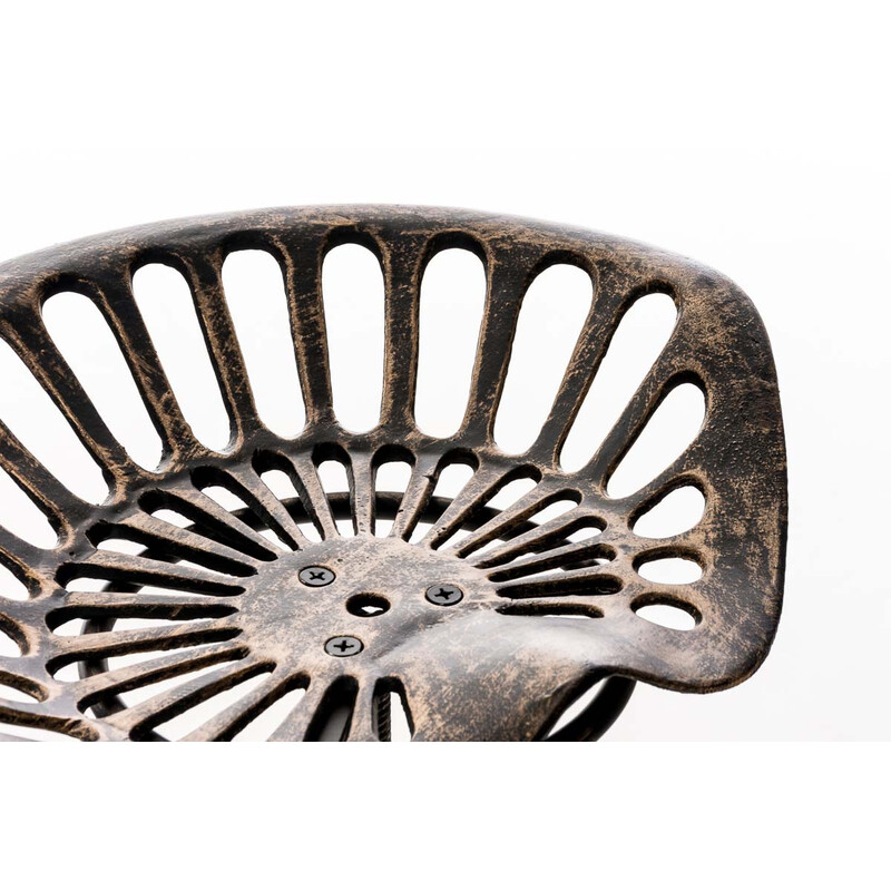 Rustik industrielt metal barstol med justerbar højde og fodstøtte