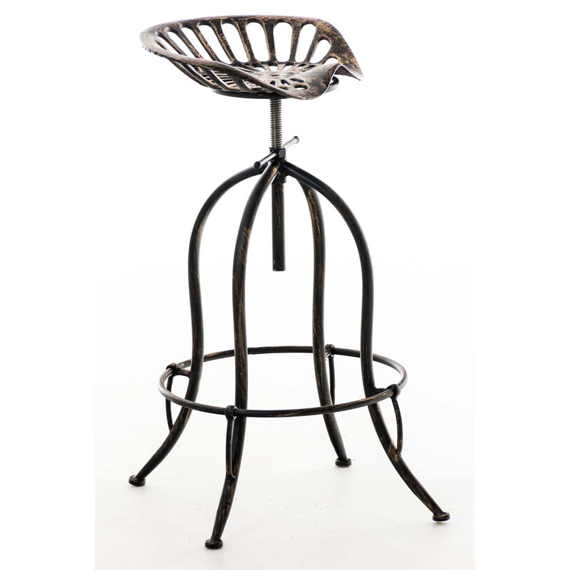 Rustik industrielt metal barstol med justerbar højde og fodstøtte