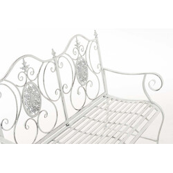 Romantisk jern havebænk pulverlakeret til udendørs og indendørs brug 116 cm