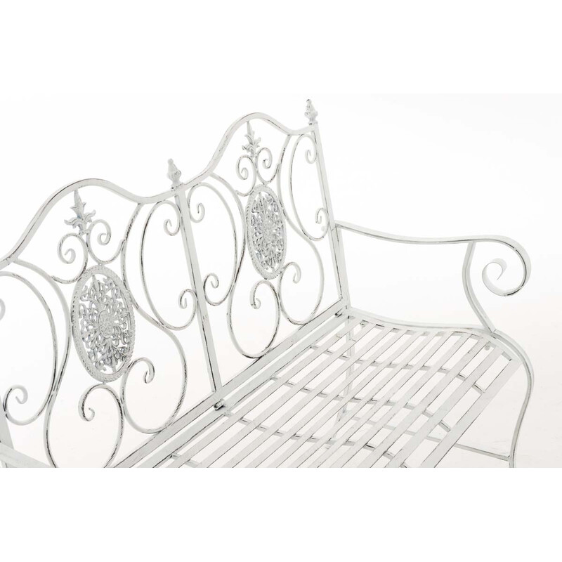 Romantisk jern havebænk pulverlakeret til udendørs og indendørs brug 116 cm