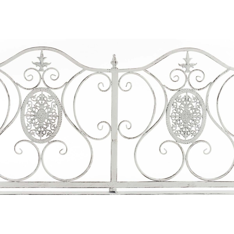 Romantisk jern havebænk pulverlakeret til udendørs og indendørs brug 116 cm