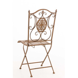 Sammenklappelig jern have stol Sibell med antikpatina og høj rygstøtte
