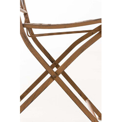 Sammenklappelig jern have stol Sibell med antikpatina og høj rygstøtte