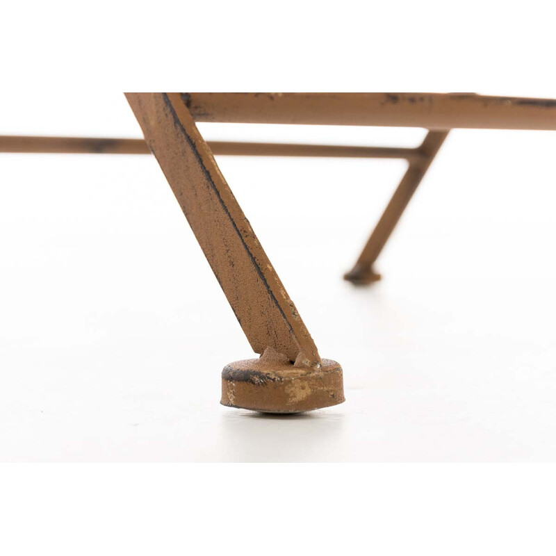 Sammenklappelig jern have stol Sibell med antikpatina og høj rygstøtte