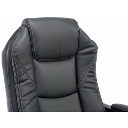 Klassisk kontorstol med justerbar fodstøtte kunstlæder kromramme