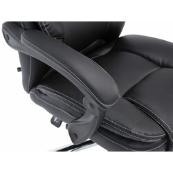 Klassisk kontorstol med justerbar fodstøtte kunstlæder kromramme