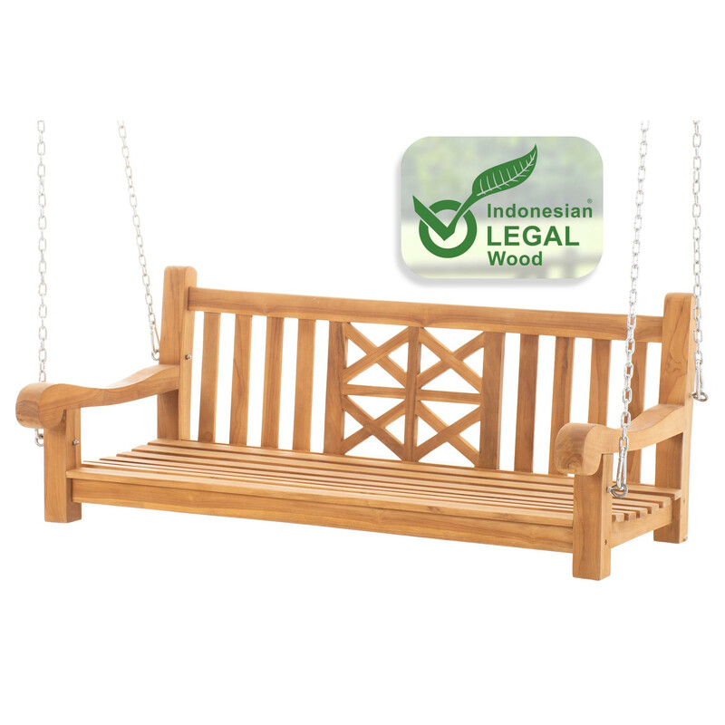 Florida hængebænk teak til have og terrasse 120-240 cm