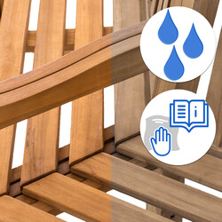 Teak havebænk 360 grader med armlæn til skyggefuld siddeplads