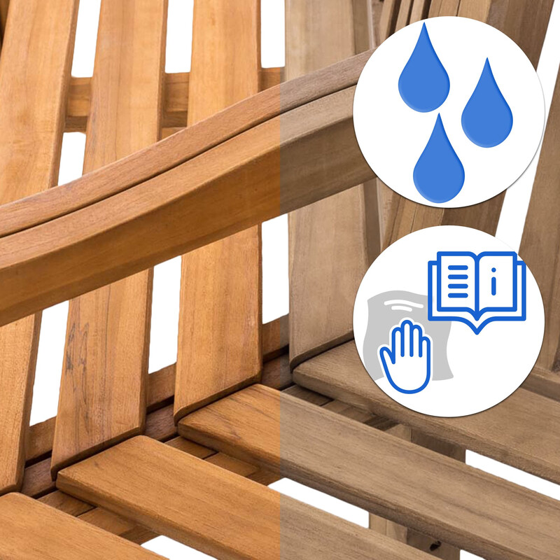 Teak havebænk 360 grader med armlæn til skyggefuld siddeplads