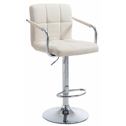 Lucy V2 stofbetrukket barstol med armlæn fodstøtte justerbar højde og drejeligt sæde