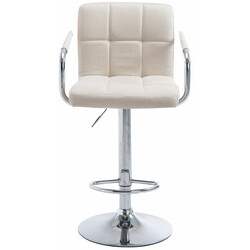 Lucy V2 stofbetrukket barstol med armlæn fodstøtte justerbar højde og drejeligt sæde