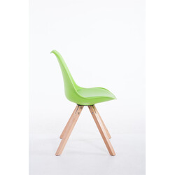 Toulouse rund gæstestol med plast kunstlæder og træ