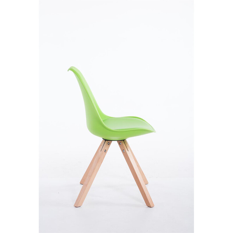 Toulouse rund gæstestol med plast kunstlæder og træ