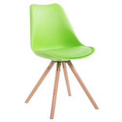 Toulouse rund gæstestol med plast kunstlæder og træ