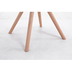 Stilfuld Toulouse gæstestol med rundt stofbetræk og træramme