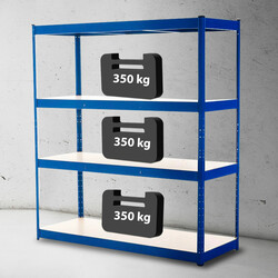 Robust justerbar metalhylde 160x180x60 cm 350 kg