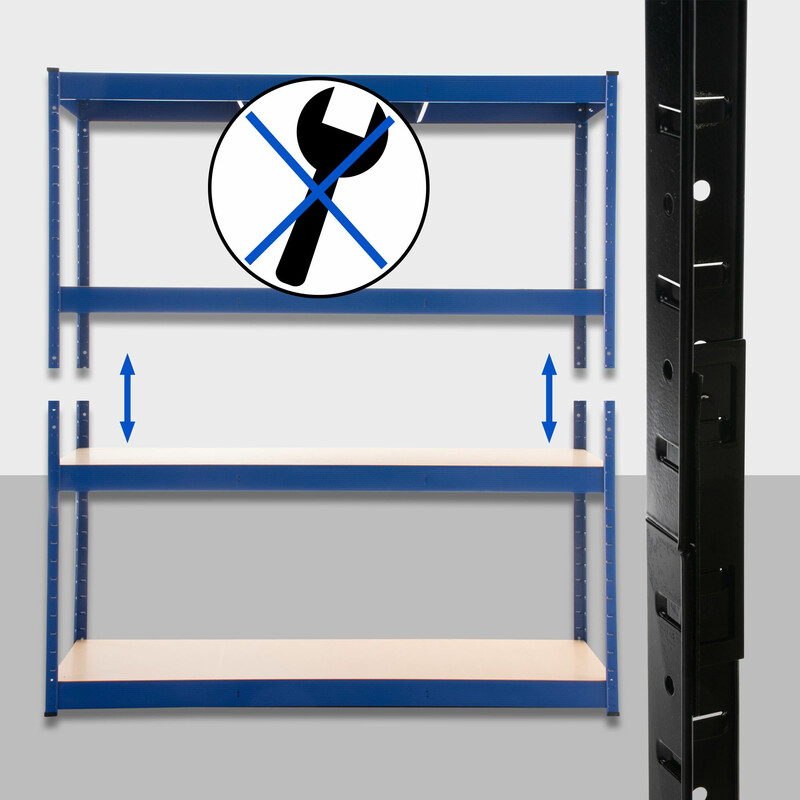 Robust justerbar metalhylde 160x180x60 cm 350 kg