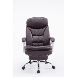 XL kontorstol til store personer med justerbar fodstøtte ryglæn og kromet ramme