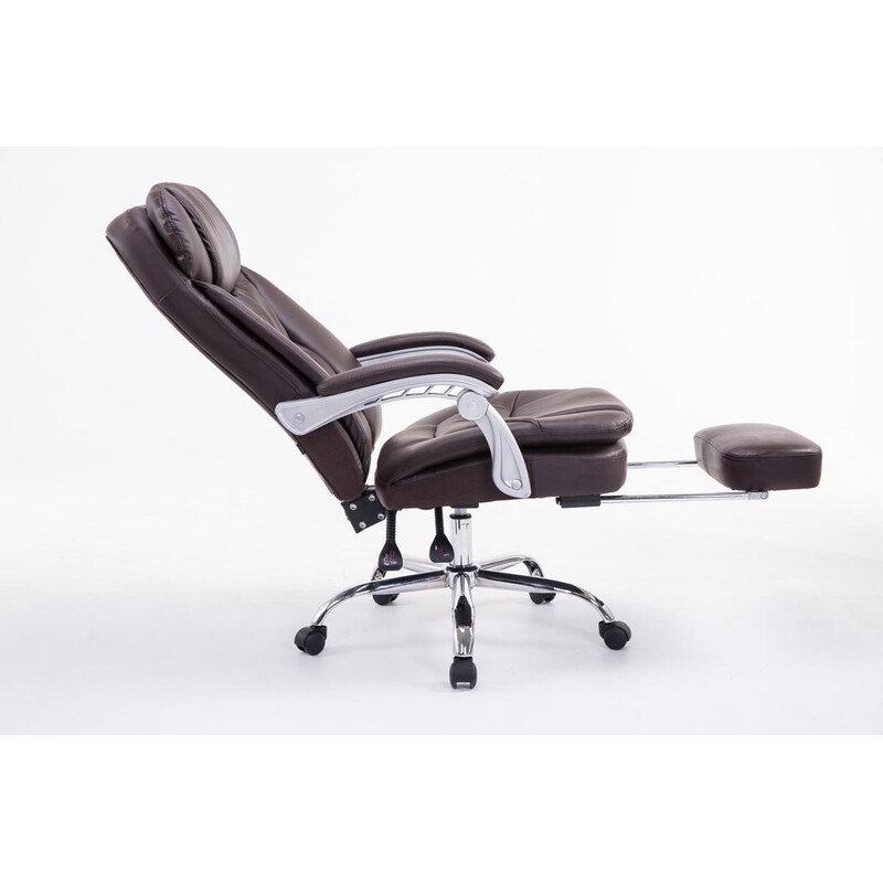 XL kontorstol til store personer med justerbar fodstøtte ryglæn og kromet ramme