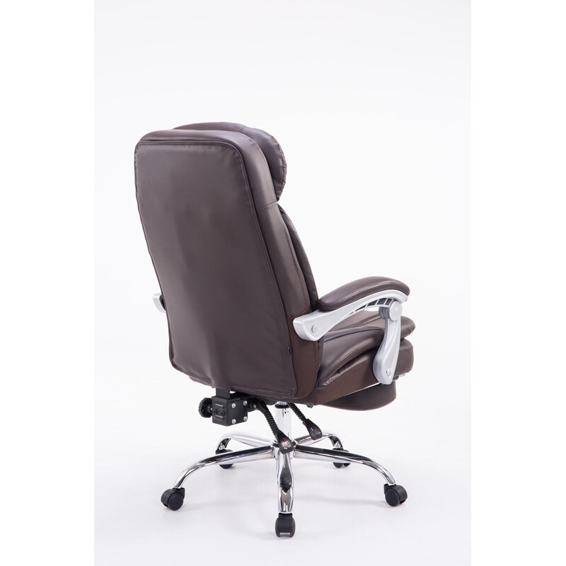 XL kontorstol til store personer med justerbar fodstøtte ryglæn og kromet ramme