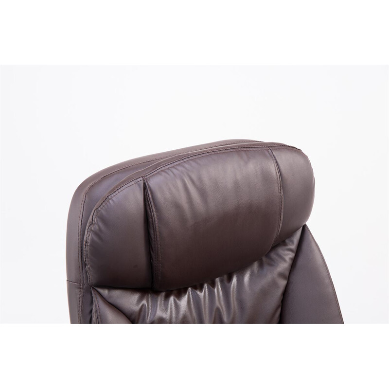 XL kontorstol til store personer med justerbar fodstøtte ryglæn og kromet ramme