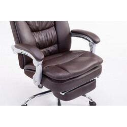 XL kontorstol til store personer med justerbar fodstøtte ryglæn og kromet ramme