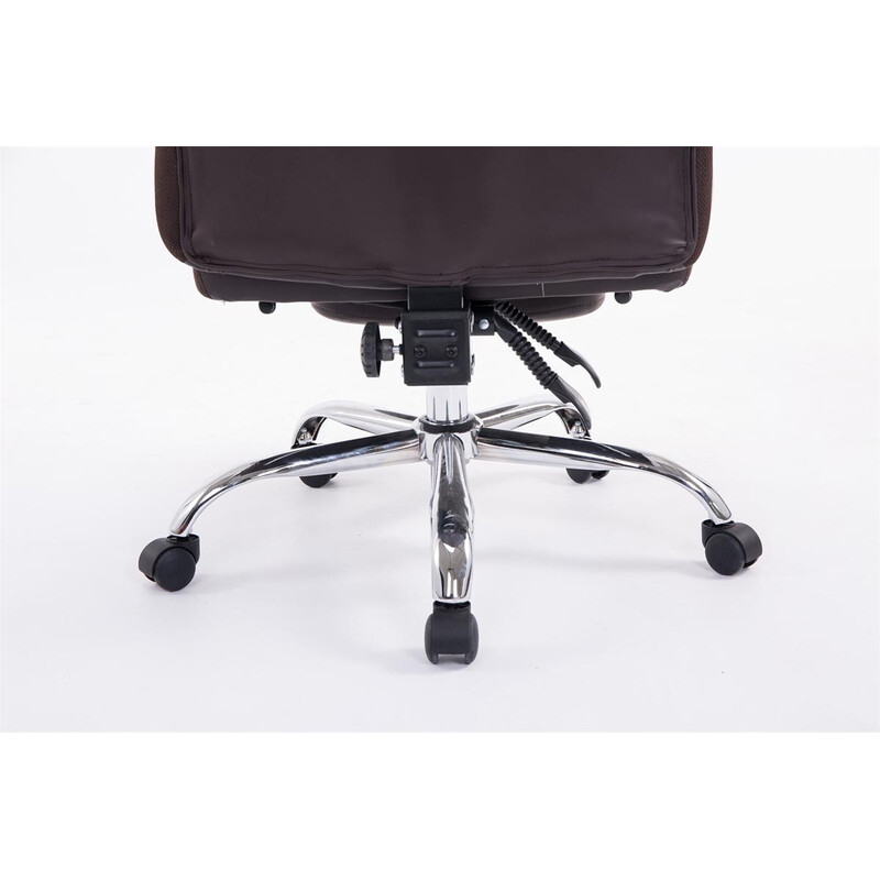 XL kontorstol til store personer med justerbar fodstøtte ryglæn og kromet ramme