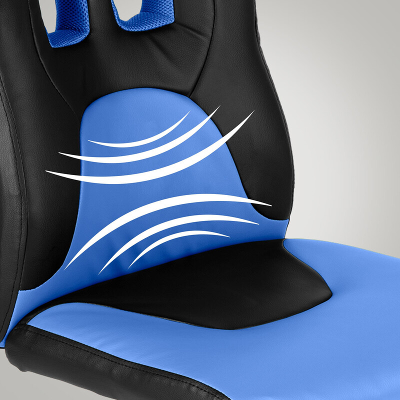 Justerbar ergonomisk børnestol i kunstlæder med fem hjul