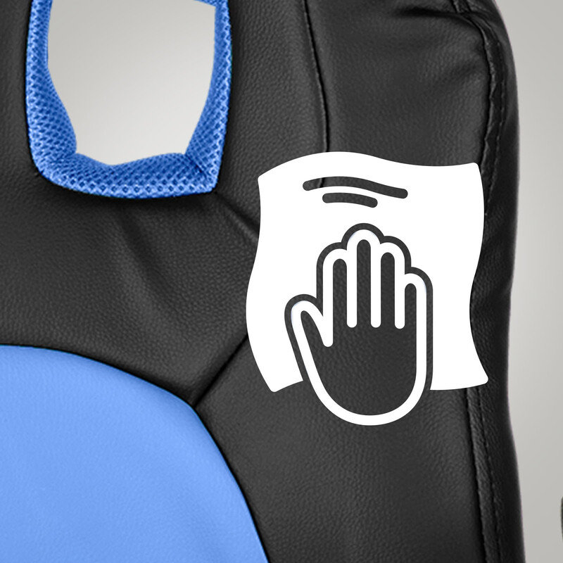 Justerbar ergonomisk børnestol i kunstlæder med fem hjul