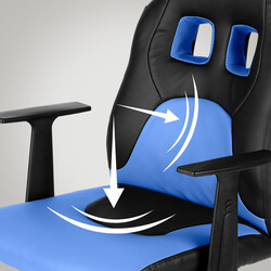 Justerbar ergonomisk børnestol i kunstlæder med fem hjul