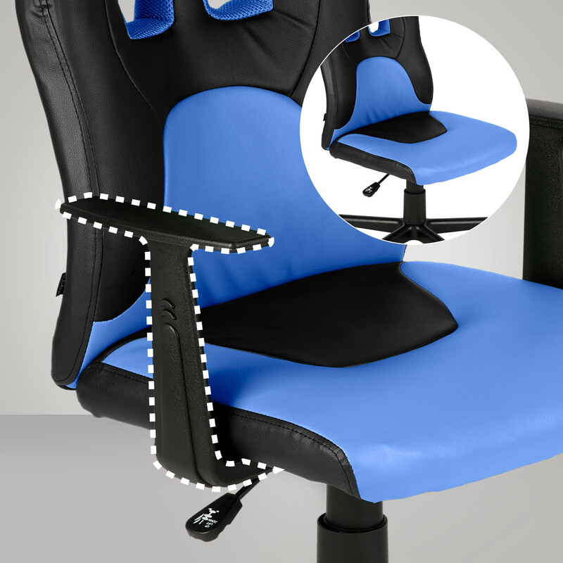 Justerbar ergonomisk børnestol i kunstlæder med fem hjul