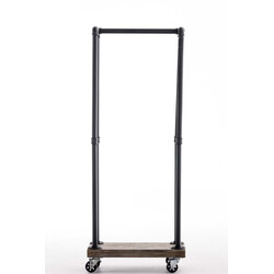 Elegant industrielt pejsestativ med hjul og træopbevaring