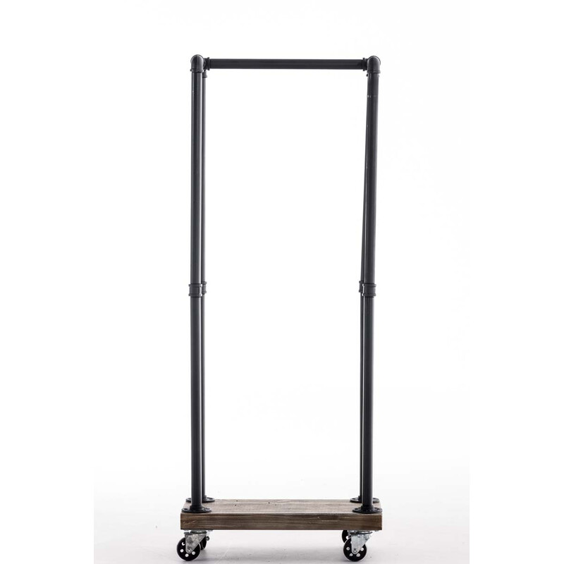 Elegant industrielt pejsestativ med hjul og træopbevaring